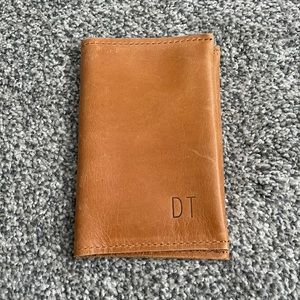 Leather Passport Holder - DT initials
